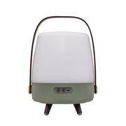 Tragbare Lampe in Petroleumfarbe mit Griff, Vorderansicht