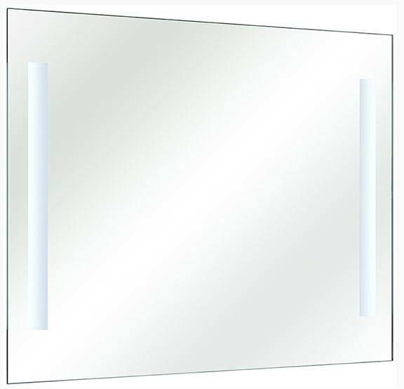Rechteckiger LED-Spiegel mit zwei vertikalen Leuchtstreifen, Frontalansicht