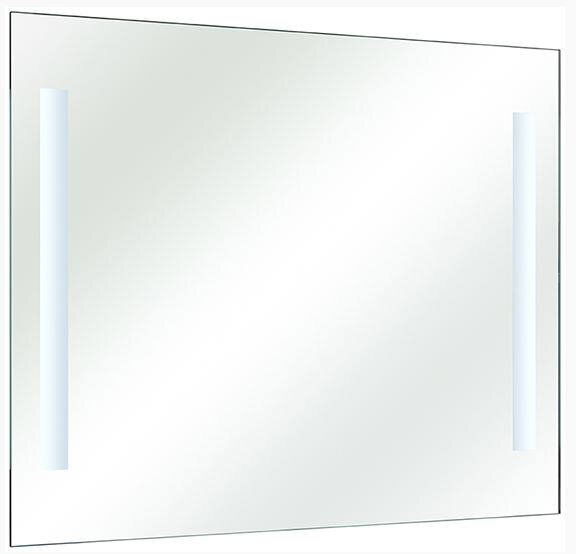 XORA LED-Spiegel Rechteckiger LED-Spiegel mit zwei vertikalen Leuchtstreifen, Frontalansicht