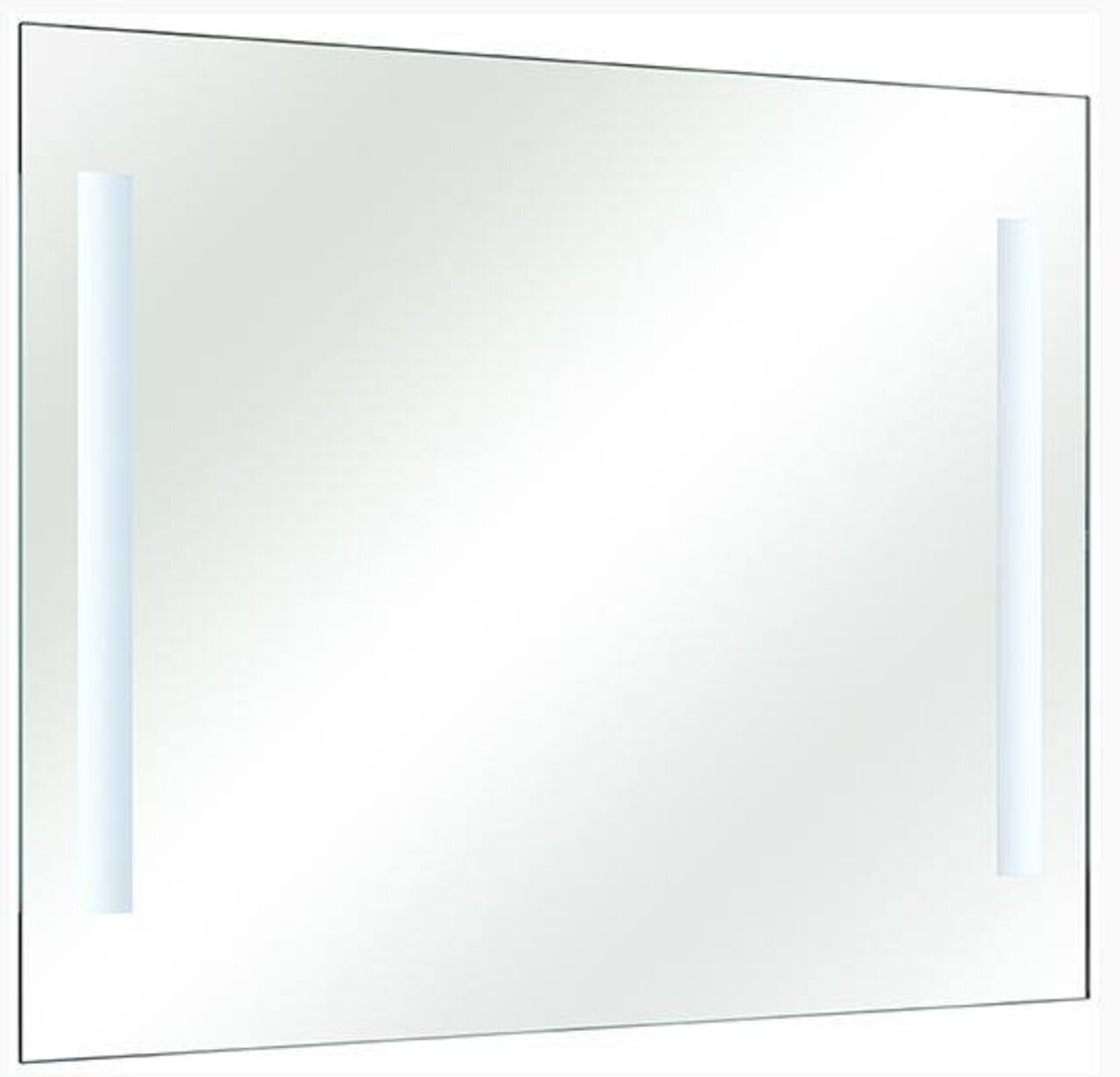 Rechteckiger LED-Spiegel mit zwei vertikalen Leuchtstreifen, Frontalansicht