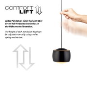 Hanglamp BALLINI in zwart met verstelbare ophangkabel, zijaanzicht