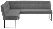 Graue Eckbank mit modernem Design, seitliche Perspektive