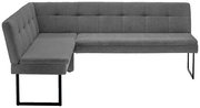 Graue Eckbank mit modernem Design, seitliche Perspektive