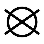 Symbol für nicht chemisch reinigen, frontalansicht