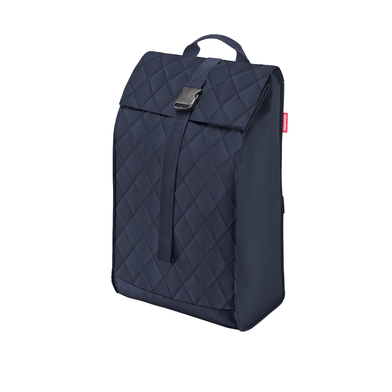 Citycruiser Rhombus Midnight Rucksack in dunkelblau mit Rautenmuster, seitliche Perspektive