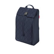 Citycruiser Rhombus Midnight Rucksack in dunkelblau mit Rautenmuster, seitliche Perspektive