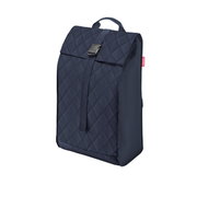 Citycruiser Rhombus Midnight Rucksack in dunkelblau mit Rautenmuster, seitliche Perspektive