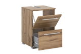 Waschbeckenunterschrank aus Holz mit zwei Schubladen, Frontansicht