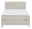 Boxbett in Beige mit gestepptem Kopfteil, Frontalansicht