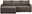 Braunes Sofa mit drei Rückenkissen, Vorderansicht