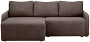Braunes Sofa mit drei Rückenkissen, Vorderansicht