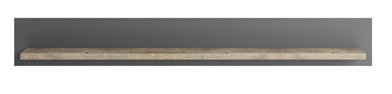 Wandpaneel mit Holzregal in Frontansicht, modernes Design, Set One Lancaster