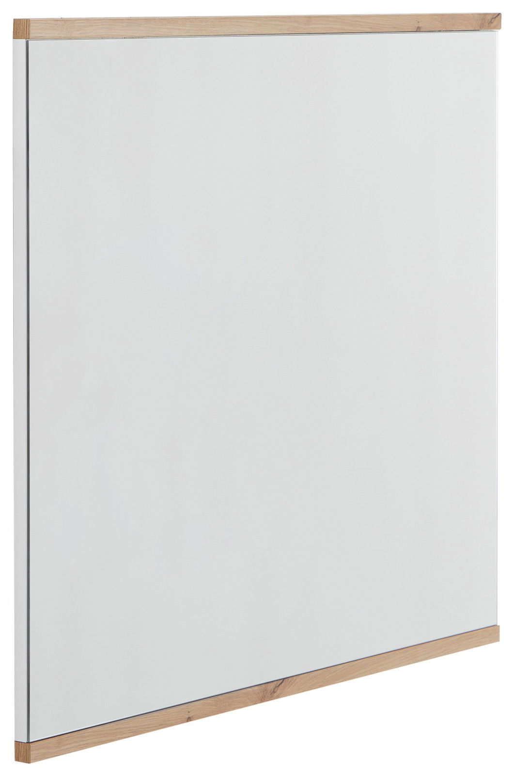 Spiegel mit Holzrahmen, seitliche Perspektive