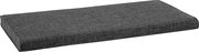 Graues Sitzkissen in rechteckiger Form, seitliche Perspektive