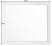 Rechteckiger Spiegel der Serie Camron/Benton mit weißem Rahmen, Abmessungen 87 cm x 76 cm, Frontalansicht.