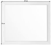 Rechteckiger Spiegel der Serie Camron/Benton mit weißem Rahmen, Abmessungen 87 cm x 76 cm, Frontalansicht.