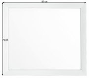 Rechteckiger Spiegel der Serie Camron/Benton mit weißem Rahmen, Abmessungen 87 cm x 76 cm, Frontalansicht.