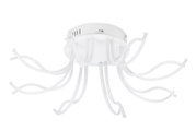 Moderne led-plafondlamp met gebogen armen, gezien van onderaf