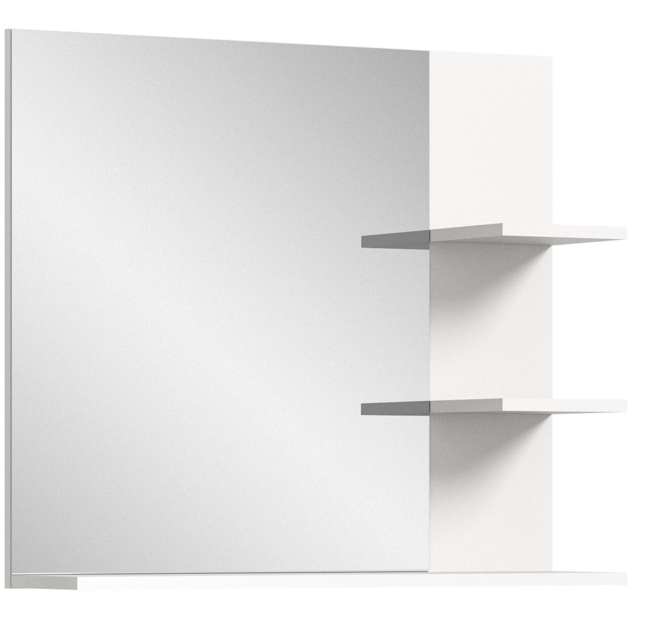 MID.YOU Spiegel LAREDO Moderner Wandspiegel mit zwei seitlichen Regalböden, Frontalansicht
