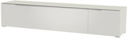 Weißes XL TV-Lowboard aus der Perspektive von vorne links