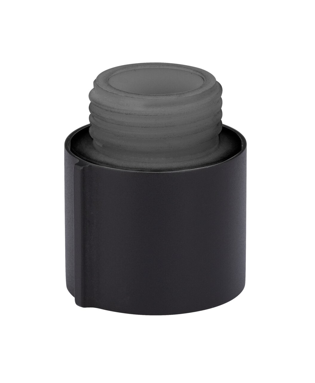 Schwarzer Wasserregler aus seitlicher Perspektive