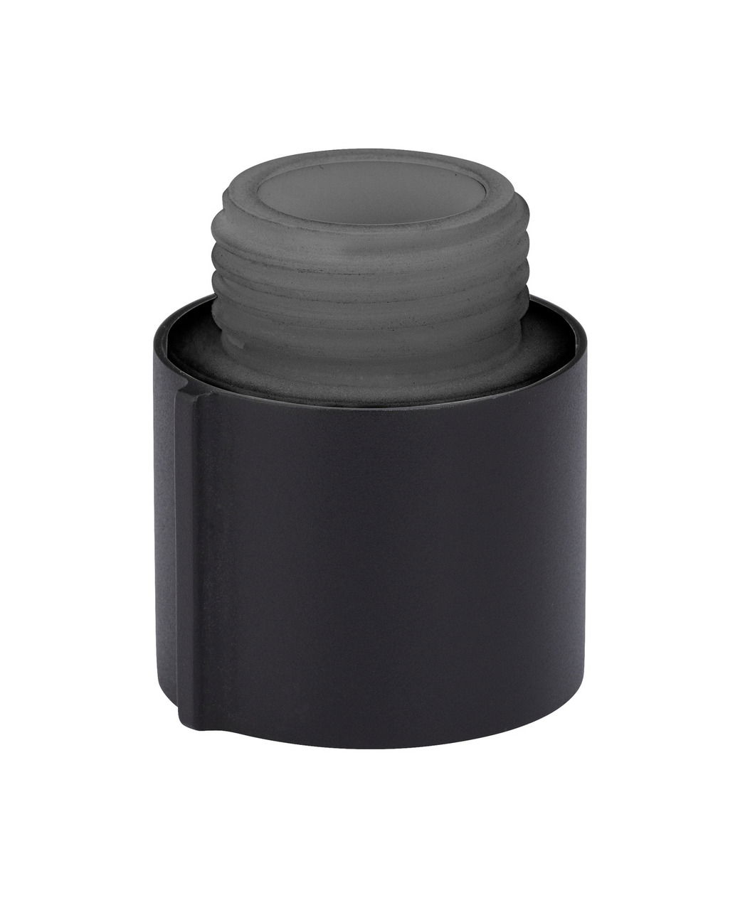 Schwarzer Wasserregler aus seitlicher Perspektive