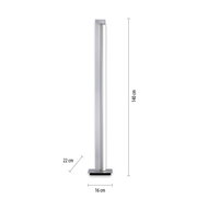 Stehleuchte PURE-LINES in seitlicher Ansicht, 140 cm hoch, modernes Design mit schmalem, rechteckigem Standfuß.