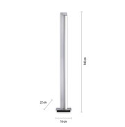 Staande lamp PURE-LINES in zijaanzicht, 140 cm hoog, modern ontwerp met een smalle, rechthoekige voet.