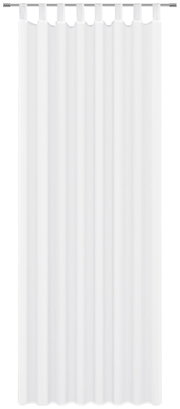 Weißer Schlaufenschal aus Organza, frontal betrachtet, 140x245 cm