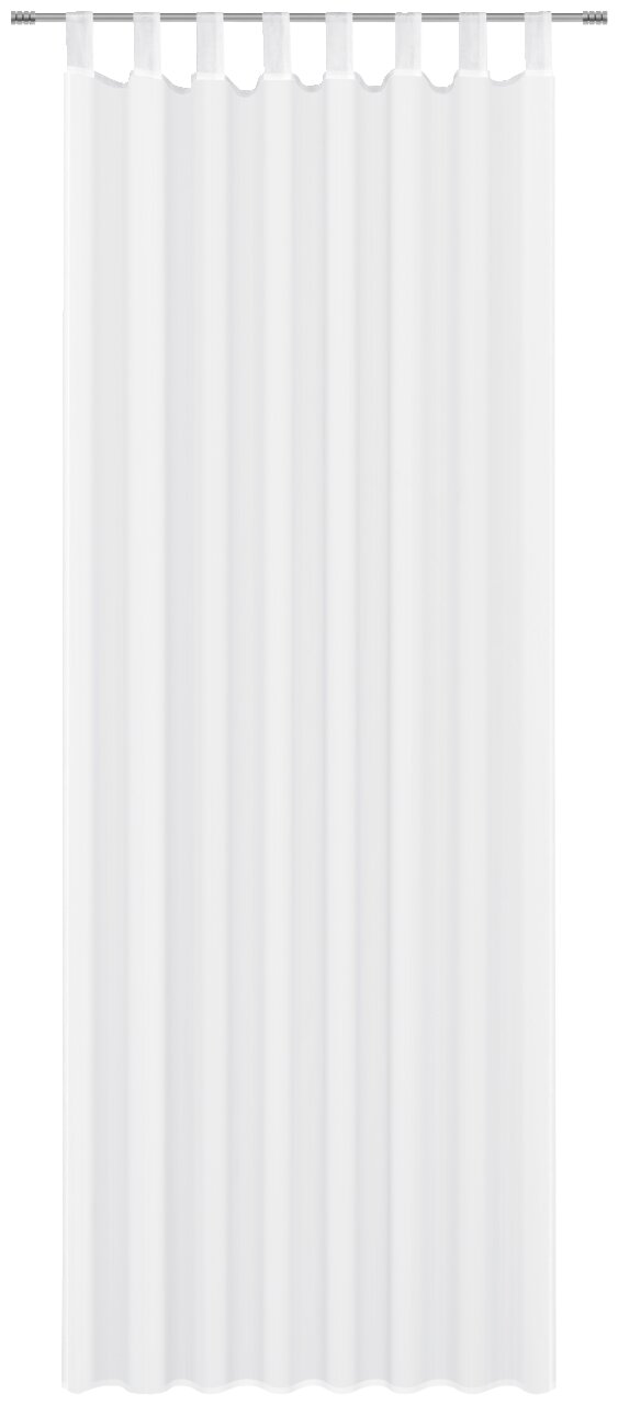 Zurbrüggen Schlaufenvorhang 140x245cm ORGANZA Weißer Schlaufenschal aus Organza, frontal betrachtet, 140x245 cm
