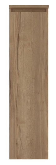 Frontansicht eines hölzernen Mittelschranks mit natürlicher Holzmaserung.