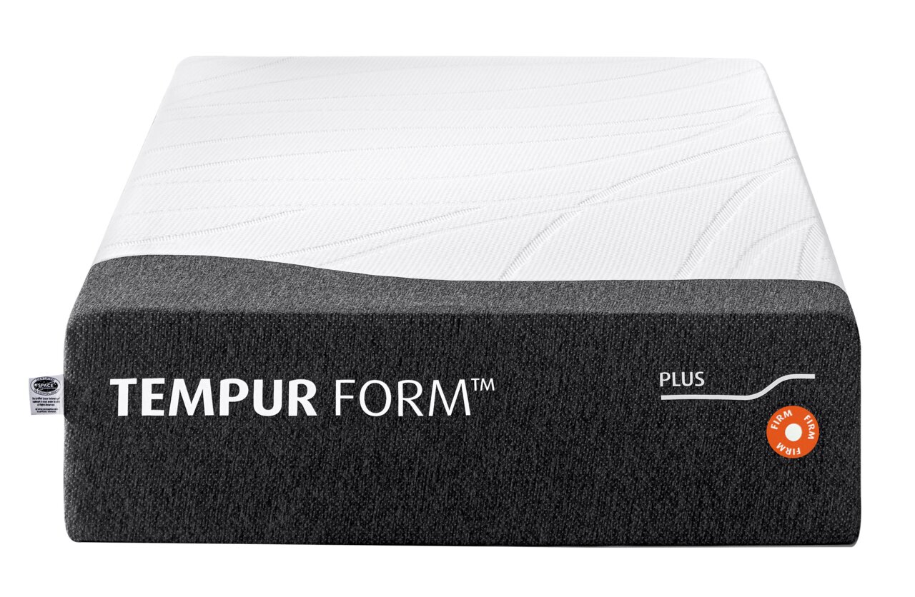 Viscomatratze 80x210 firm von vorne mit grauem und weißem Design, Markenname TEMPUR FORM sichtbar.
