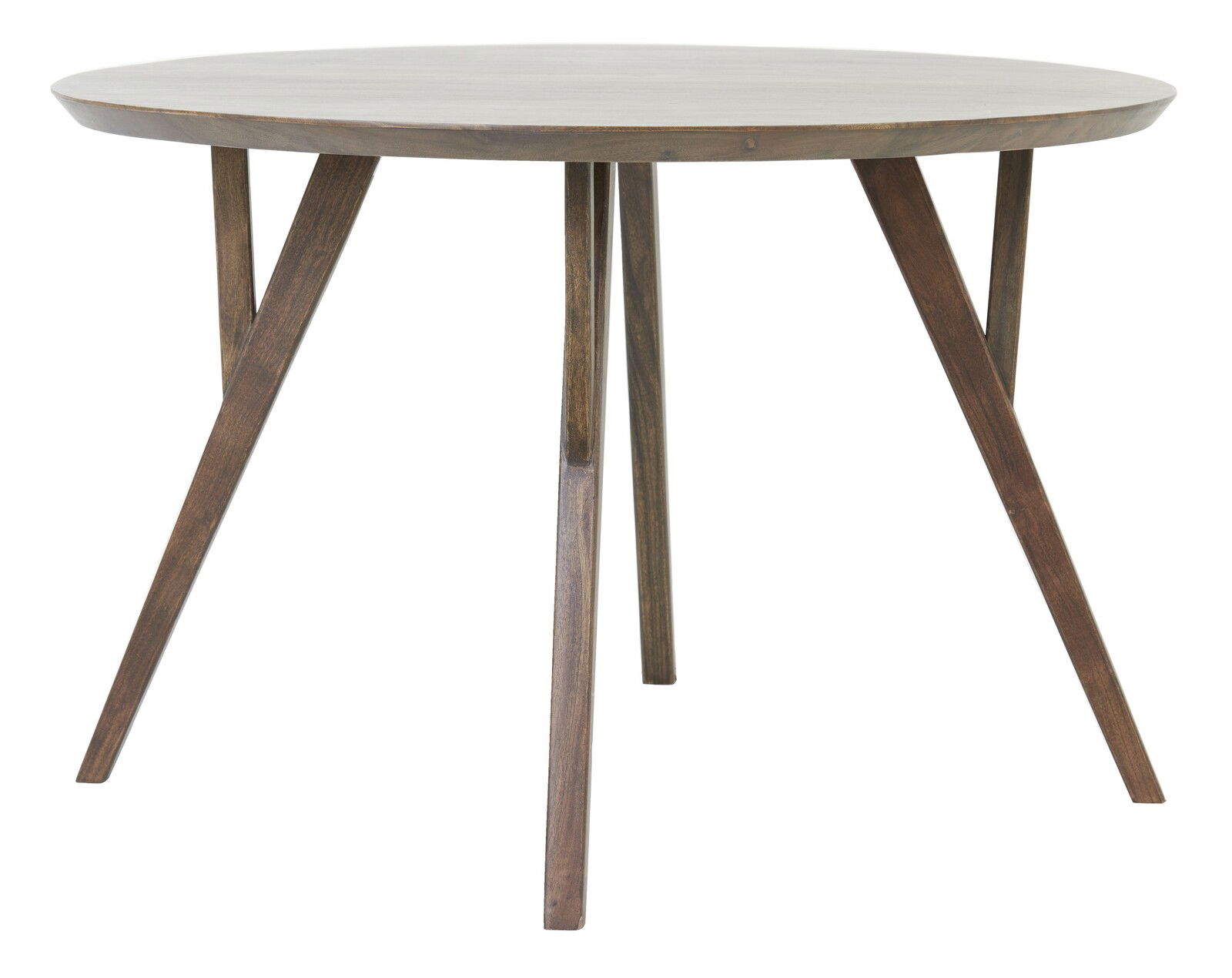 Runder Esstisch QUENZA mit Holzbeinen, seitliche Perspektive