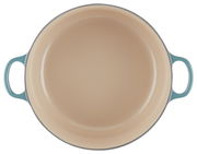 Bräter 26cm Ocean in Draufsicht mit blauen Griffen und beiger Innenfläche