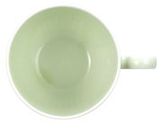 Espressotasse mit einem Fassungsvermögen von 0,10 l, in einer hellgrünen Farbe, von oben betrachtet.