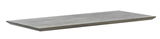 Graue Tischplatte aus Holzoptik, seitliche Perspektive