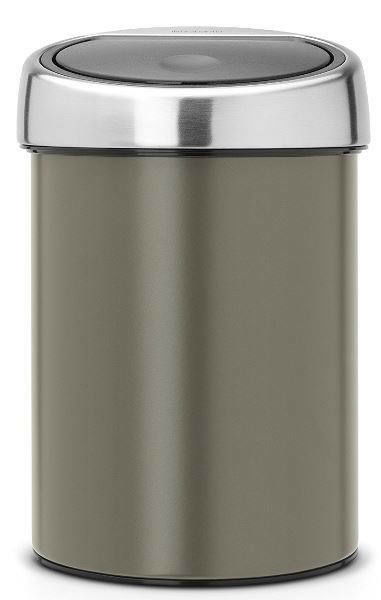 Abfalleimer Touch Bin 3l in Platinfarbe, frontalansicht