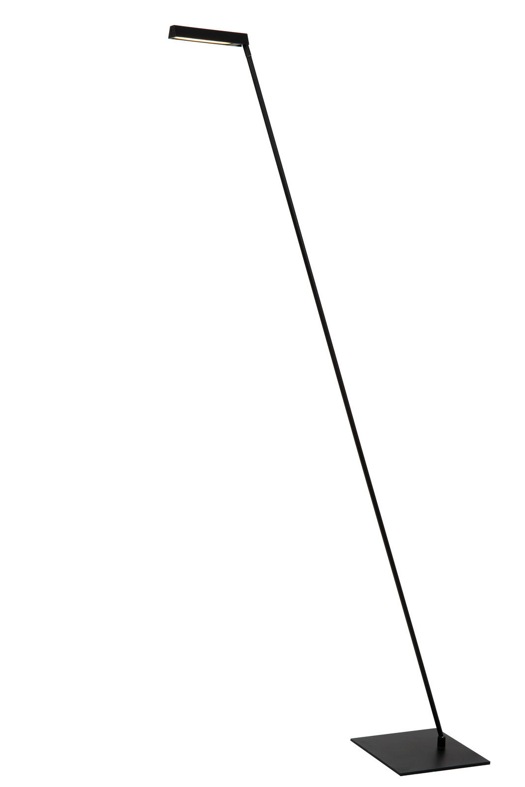 Lucide Steh-/Leseleuchte LAVALE Schwarze Steh- und Leseleuchte mit schlankem, modernem Design, seitliche Perspektive