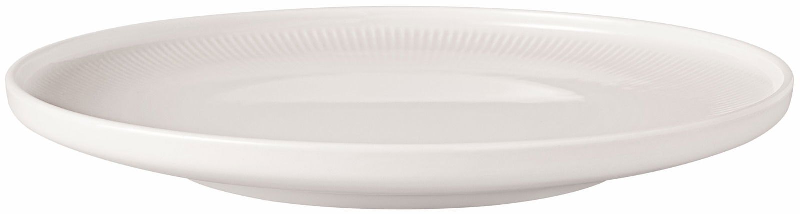 Weißer Frühstücksteller Afina 22cm aus seitlicher Perspektive