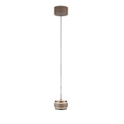 Moderne LED-hanglamp in bruin, zijaanzicht
