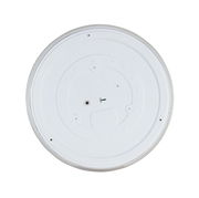 Runde LED-Deckenleuchte von unten betrachtet, zeigt die Rückseite mit Montagepunkten.