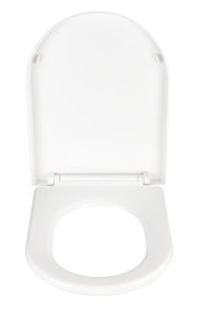 Witte premium wc-bril Calla, bovenaanzicht met geopende deksel.