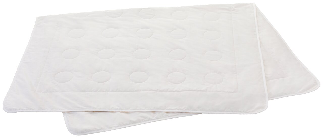 Sleeptex Sommerbett Weiße Sommerbettdecke 135x200 cm mit kreisförmigem Steppmuster, von oben betrachtet.