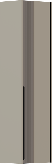 Hängegarderobenschrank in seitlicher Perspektive mit zwei Türen in neutralen Farben