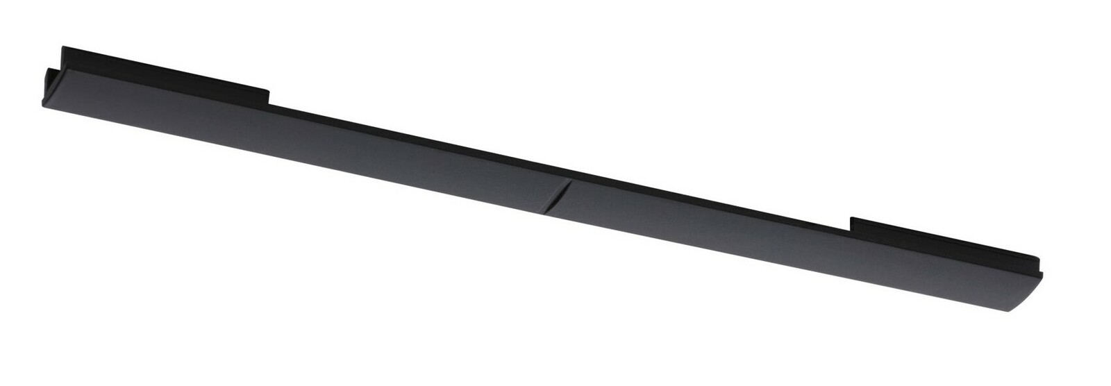 Schwarzer Cover Connector für URAIL-System, seitliche Perspektive