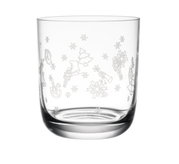 Waterglas met kerstmotieven, zijaanzicht