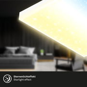 LED-Deckenleuchte mit Sternenlichteffekt, seitliche Perspektive