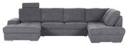 Graues Ecksofa mit Ottomane links, Frontalansicht