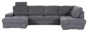 Graues Ecksofa mit Ottomane links, Frontalansicht