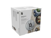 Verpackung des Topfsets Click & Serve 6-tlg. von schräg vorne, zeigt Produktabbildungen und Markenlogo.